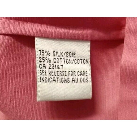 Talbots Blouse Size 18 Sleeveless Button Collar V Neck Silk - Picture 7 of 8